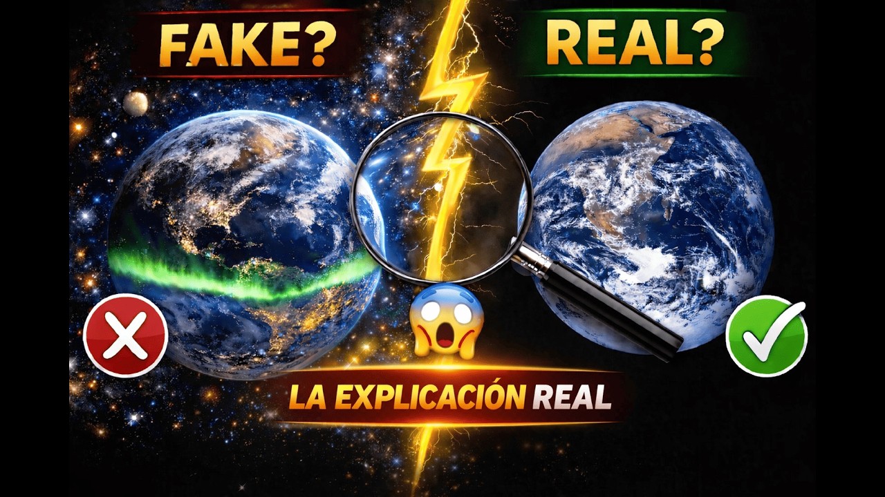 Comparación visual entre dos fotografías de la Tierra analizadas como falsa o real
